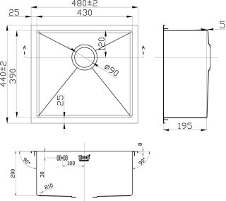 Мойка кухонная Zorg Inox RX RX-4844